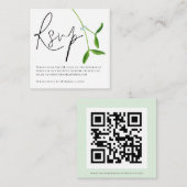 Minimalistisch Mistletoe Script QR Code Weddenscha Informatiekaartje (Voorkant / Achterkant)