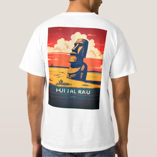 Minimalistisch Moai T-shirt - Stijlvol Rapa Nui T- (Achterkant)