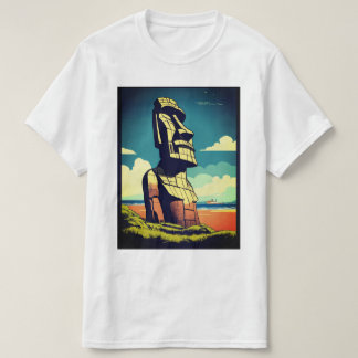 Minimalistisch Moai T-shirt - Stijlvol Rapa Nui T-