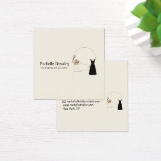 Minimalistisch Modeontwerper Elegant Boetiekmerk Vierkante Visitekaartjes