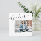 Minimalistisch Modern 1 Photo Square Afstuderen Aankondiging (Staand voorkant)