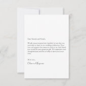 Minimalistisch modern aangepast bericht over het b bedankkaart (Achterkant)