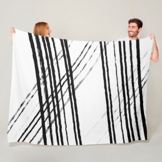 Minimalistisch Modern Abstract Zwart-Wit Eenvoudig Fleece Deken
