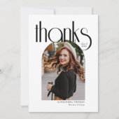 Minimalistisch & Modern Arch Photo Afstuderen Bedankkaart (Voorkant)