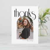 Minimalistisch & Modern Arch Photo Afstuderen Bedankkaart (Staand voorkant)