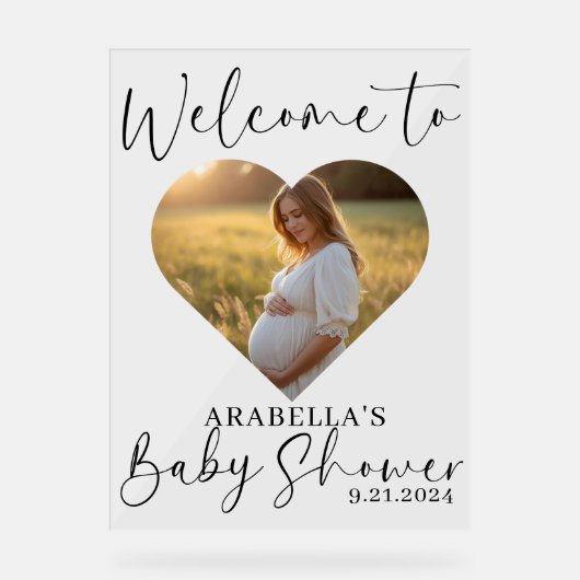 Minimalistisch modern Baby shower acryl teken Acryl Bord (Voorkant)