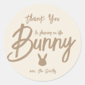 Minimalistisch modern Baby shower dank u Ronde Sticker (Voorkant)