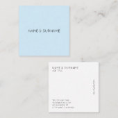 Minimalistisch modern BabyBlue Square Visitekaartj Vierkante Visitekaartje (Voorkant / Achterkant)