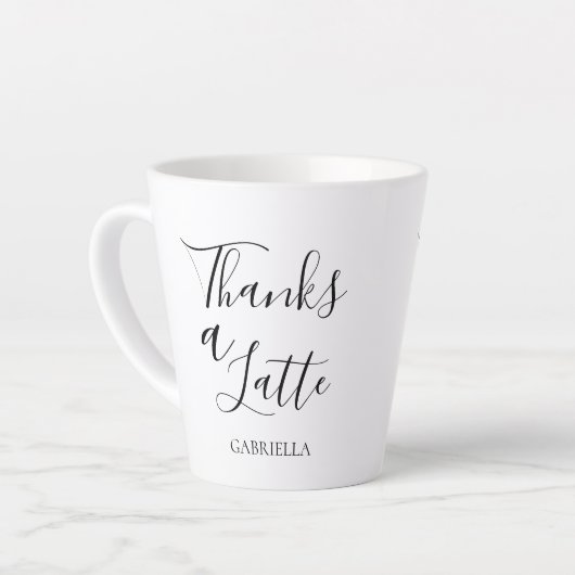 Minimalistisch modern Bedankt: zwart wit Latte Mok (Linkerhoek)