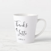 Minimalistisch modern Bedankt: zwart wit Latte Mok (Rechts)