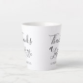 Minimalistisch modern Bedankt: zwart wit Latte Mok (Voorkant)