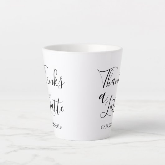 Minimalistisch modern Bedankt: zwart wit Latte Mok (Voorkant)