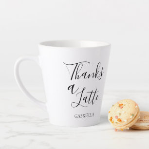 Minimalistisch modern Bedankt: zwart wit Latte Mok