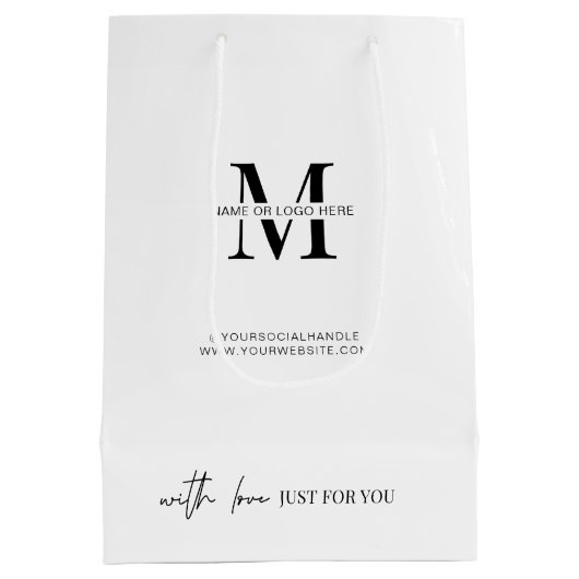 Minimalistisch modern bedrijfsmatig Logo monogram Medium Cadeauzakje (Achterkant)