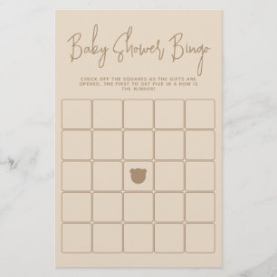Minimalistisch modern beer Baby shower Bingo Game