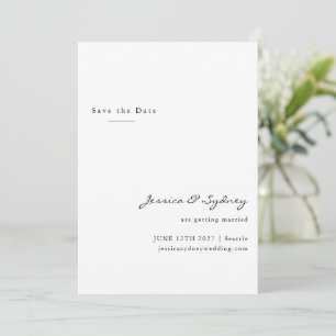 Minimalistisch Modern Beige Taupe Script Sla de da Save The Date