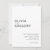 Minimalistisch Modern Black en Whit Wedding Kaart (Voorkant)