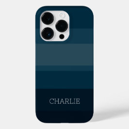 Minimalistisch modern blauw gestreept Case-Mate iPhone 14 pro hoesje