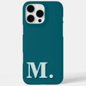 Minimalistisch Modern Blauwgroen Monogram Initiaal Case-Mate iPhone Case (Achterkant)
