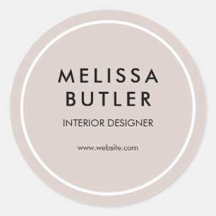 Minimalistisch Modern Blush Beige Ronde Sticker