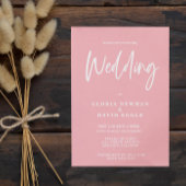 Minimalistisch Modern Blush Roze QR Code Bruiloft Kaart