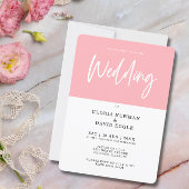 Minimalistisch Modern Blush Roze QR Code Bruiloft Kaart