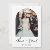 minimalistisch, Modern, Boho, Fotobruiloft Kaart (Achterkant)