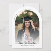 Minimalistisch modern boogfoto-Afstuderen Kaart (Voorkant)