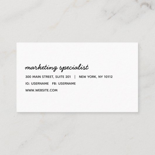 Minimalistisch Modern Box Line Lijst Baby Roze Visitekaartje (Achterkant)