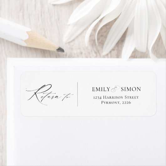 Minimalistisch Modern Bruiloft Retouradres Label (Insitu)