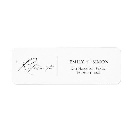 Minimalistisch Modern Bruiloft Retouradres Label (Voorkant)