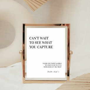 Minimalistisch Modern Bruiloft Wegwerp Camera Teke Poster