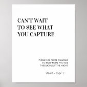 Minimalistisch Modern Bruiloft Wegwerp Camera Teke Poster (Voorkant)
