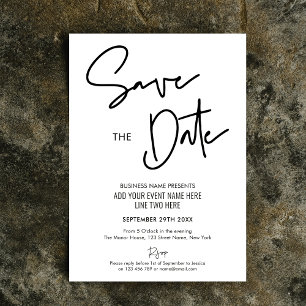 Minimalistisch Modern Business Event Save the Date Kaart