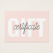 Minimalistisch modern Cadeaucertificaat Visitekaartje (Voorkant)