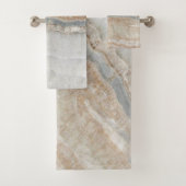 minimalistisch modern chic beige-tan-wit grijs mar bad handdoek (Insitu)