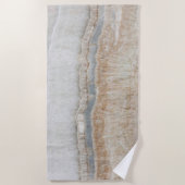 minimalistisch modern chic beige-tan-wit grijs mar strandlaken (Voorkant)
