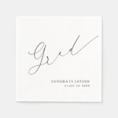 Minimalistisch Modern Chic Script Elegant Afstuder Servet (Voorkant)