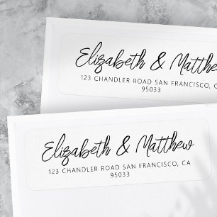 Minimalistisch modern Chic Wedding Return-adres Etiket