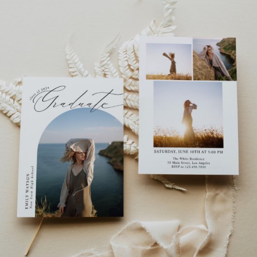 Minimalistisch Modern Classic Arch Photo Afstudere Kaart