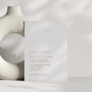Minimalistisch modern Classic Wedding Roos Gold Folie Uitnodiging