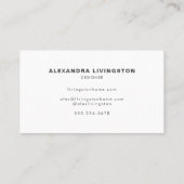 Minimalistisch modern Creative Black White Visitekaartje (Achterkant)