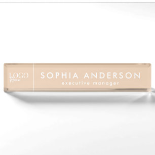 Minimalistisch Modern Custom Business Logo Medewer Naambordje