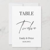 Minimalistisch modern Cute WEDDING TWELVE-tabelnum Bedankkaart (Achterkant)