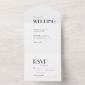 Minimalistisch modern deco-huwelijk all in one uitnodiging (Binnen)