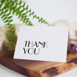 Minimalistisch modern deco-huwelijk bedankkaart