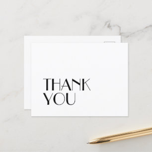 Minimalistisch modern deco-huwelijk bedankt briefkaart