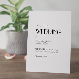 Minimalistisch modern deco-huwelijk kaart