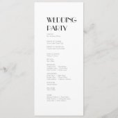 Minimalistisch modern deco-huwelijk programma (Achterkant)