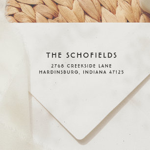 Minimalistisch modern Deco Name & Return-adres Rubberstempel